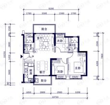 时代倾城3室2厅2卫户型图