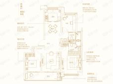 葛洲坝招商紫郡蘭园3室2厅2卫户型图