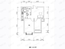 新星宇集团品牌1室1厅1卫户型图