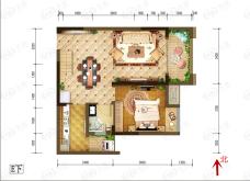 重庆巴南万达广场跃层E下 二室三厅双卫 建筑面积约101㎡户型图