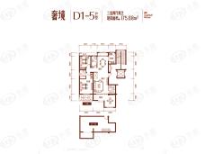 枫林学府3室2厅2卫户型图