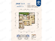 南地世合园3室2厅2卫户型图