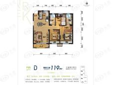 碧桂园公园上城3室2厅2卫户型图