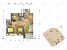 保利碧桂园悦公馆2室2厅2卫户型图