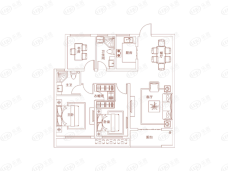 蓝城·凤起宸鸣3室2厅2卫户型图