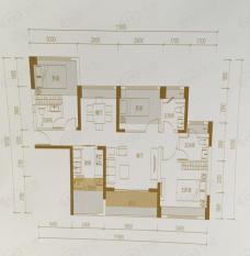 承翰陶柏莉建筑面积约89平米户型图