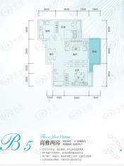 森海豪庭2室2厅1卫户型图