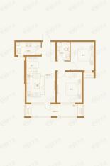 唐宫原著名邸2室2厅1卫户型图