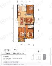 百泉壹號3室2厅2卫户型图