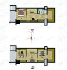 高力国际SOHO2室2厅1卫户型图