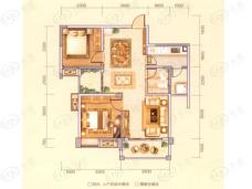 中悦领秀城2室2厅1卫户型图