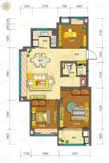 万通时尚公馆·loft3室2厅1卫户型图