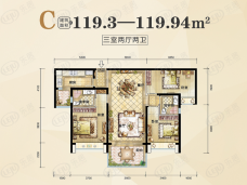 合生滨海城3室2厅2卫户型图