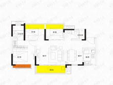 敏捷·翰林府3室2厅2卫户型图