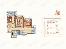 招商曦岸3室2厅1卫户型图