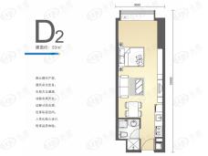 珠江新城1室1厅1卫户型图
