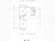 新星宇集团品牌2室1厅1卫户型图