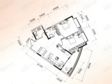 祥源·馨月港2室2厅1卫户型图