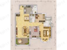 祈福南湾半岛3室2厅2卫户型图