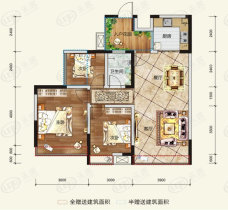 希望·玫瑰园3室2厅1卫户型图