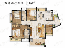 祥和学府4室2厅2卫户型图