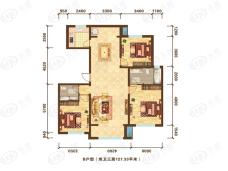 金山尚城3室2厅2卫户型图