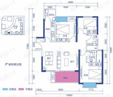 帝一广场3室2厅2卫户型图