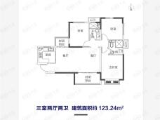 郑州恒大山水城3室2厅2卫户型图