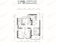 恒大城市小镇珺睿府3室2厅2卫户型图