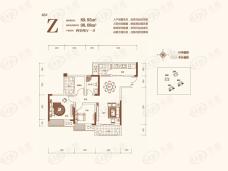 北新御龙湾2室2厅1卫户型图