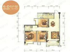 东峰国际公寓6-D1户型户型图