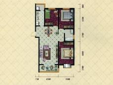 建张·爵世公馆3室2厅1卫户型图