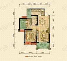 昌建星悦城2室2厅1卫户型图