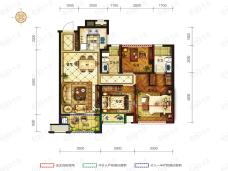 中国铁建西湖国际城3室2厅2卫户型图