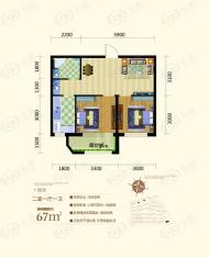 泰荣湾2室1厅1卫户型图