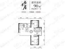 五州帝景学府世家2室2厅1卫户型图