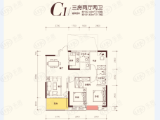 会龙山溪谷3室2厅2卫户型图