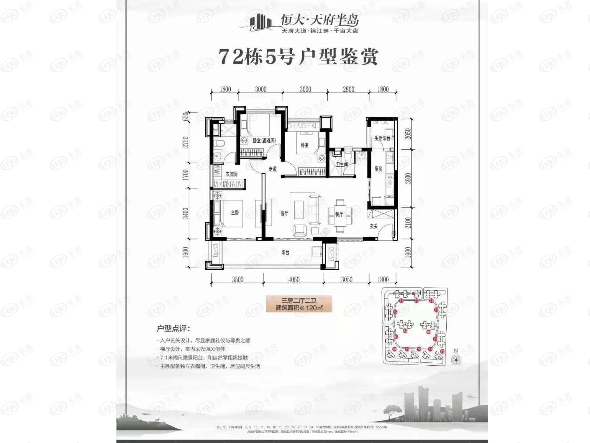 恒大天府半岛,在售户型区间113~138㎡.价格约12300元/㎡