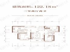 恒大翡翠华庭3室2厅2卫户型图