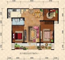 凌宇犀地3室2厅1卫户型图