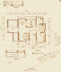 银湖1号3室2厅2卫户型图