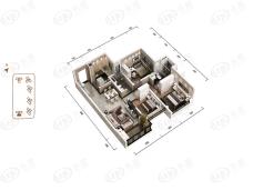 美的壹号公馆3室2厅2卫户型图