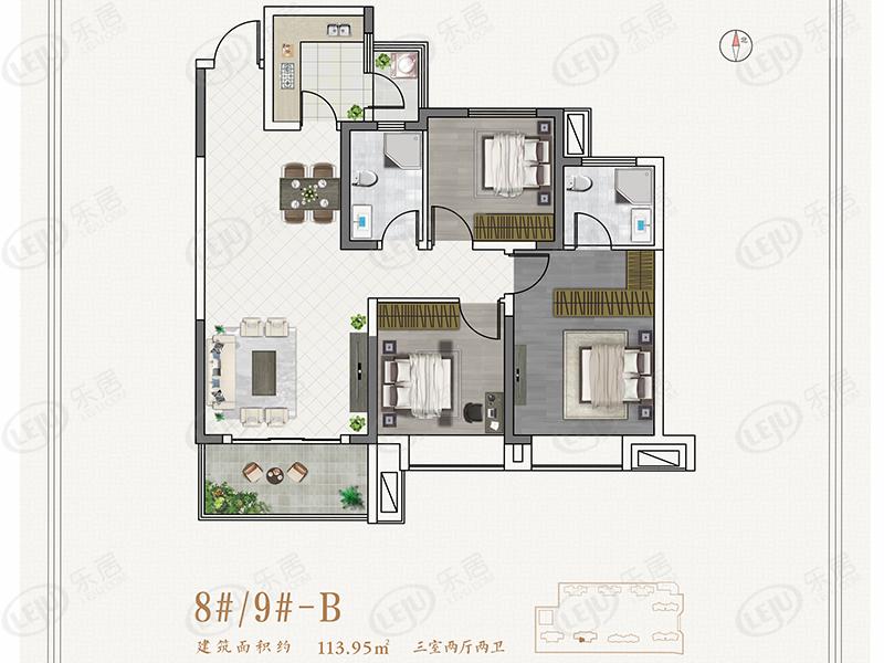 漯河普通住宅,商铺阳光·臻蓝府,在售户型区间113.95