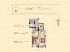 远洋湖墅云墅户型168平米7F户型图