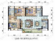 保利远洋领秀山3室2厅2卫户型图