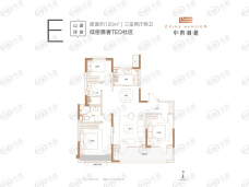 青岛中南·林樾3室2厅2卫户型图