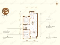 枫悦园2室2厅1卫户型图