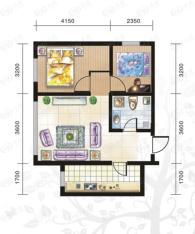 春天里2室1厅1卫户型图