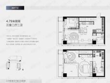 兴耀星澜之城3室2厅2卫户型图