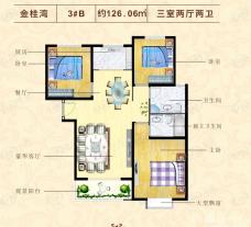 金桂湾3室2厅2卫户型图